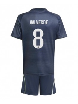 Real Madrid Federico Valverde #8 Replika Borta Kläder Barn 2025-26 Kortärmad (+ byxor)